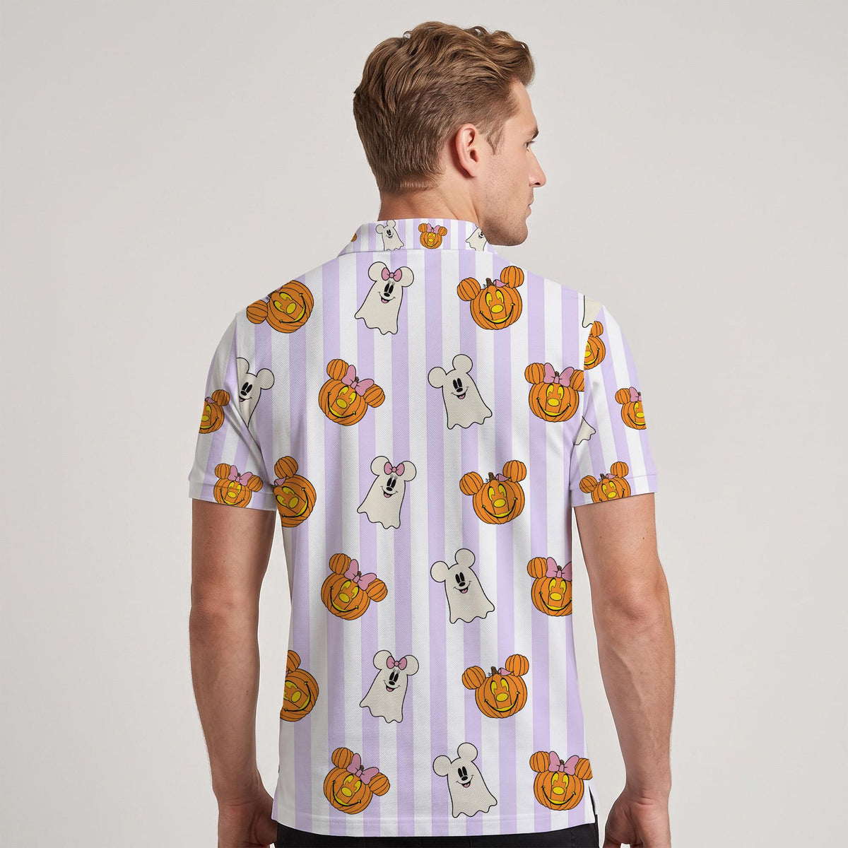 Mickey and Friends Halloween Matching Couple Outfit, Spooky Party Polo Shirt and Wrap Skort Dress, Theme Park Vacation Gift Idea