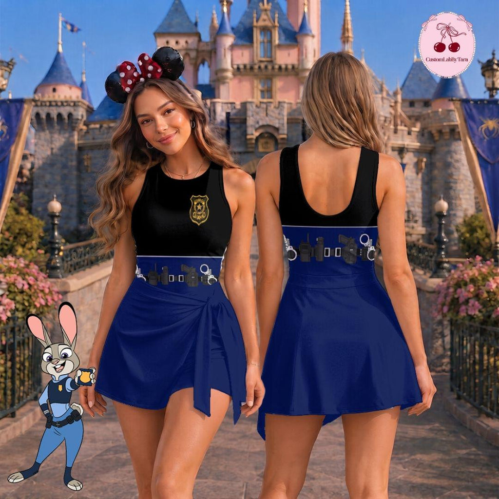 Zootopia Nick Wilde Judy Hopps 3D Costume Outfit, Zootopia Costume Wrap Skort Dress Costume, Nick Judy WDW Vacation Costume Outfit