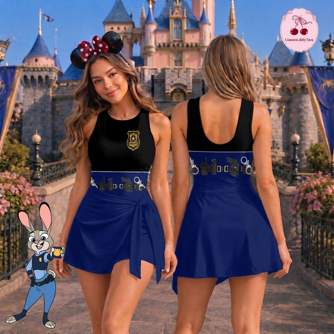 Zootopia Nick Wilde Judy Hopps 3D Costume Outfit, Zootopia Costume Wrap Skort Dress Costume, Nick Judy WDW Vacation Costume Outfit