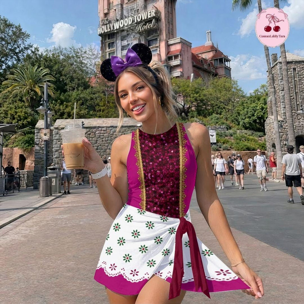 Haunted Mansion Ghost Host Costume Tennis Dress Skirt, Hitchhiking Ghosts Outfit, Mommy and Me Halloween Party Dress, Spooky Park Skort