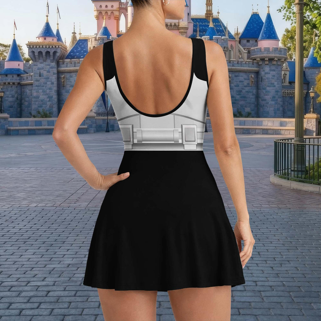 Star Wars Stormtrooper Matching Dress, Stormtrooper Cosplay Outfit, Disney World Galaxy Edge Vacation Dress, Star Wars Bound Skort