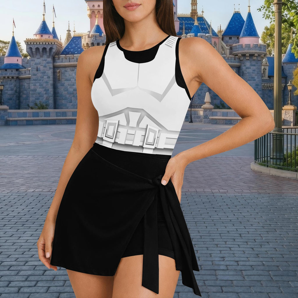 Star Wars Stormtrooper Matching Dress, Stormtrooper Cosplay Outfit, Disney World Galaxy Edge Vacation Dress, Star Wars Bound Skort