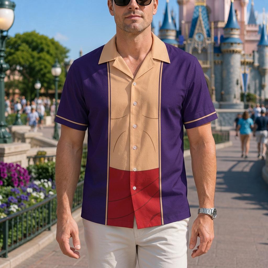 Aladdin And Princess Jasmine Couple Cosplay Matching Outfits, Theme Park Halloween Fantasy Costumes, Casual Shirt & Tennis Skirt For Couples