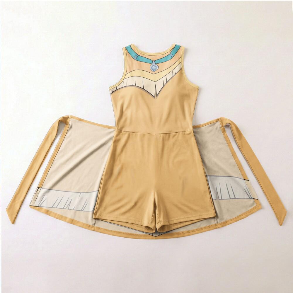 Elegant Princess Pocahontas Cosplay Tennis Dress, Disney Costume Skirt, Mickey Not So Scary Halloween Party Outfit, Athletic Dress