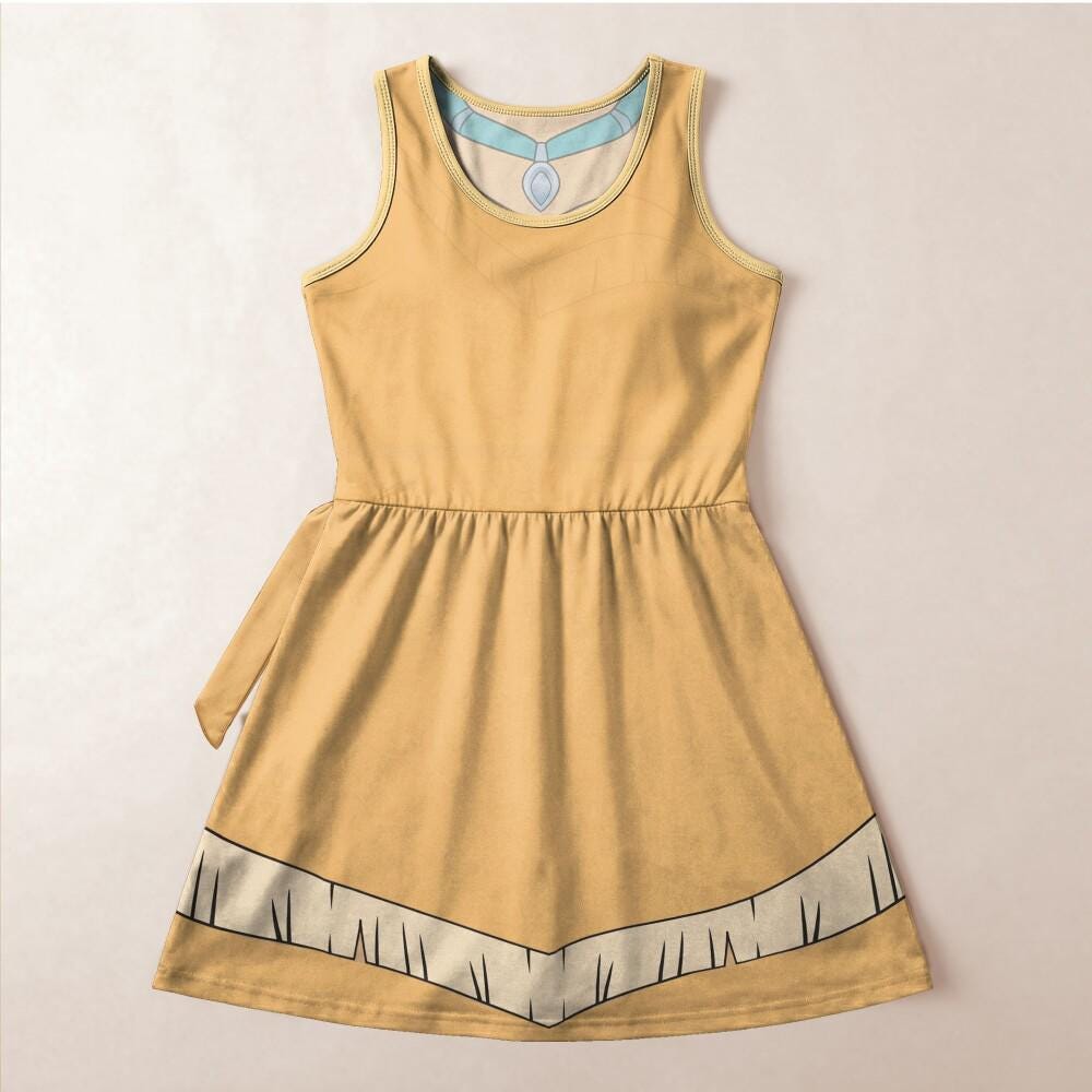 Elegant Princess Pocahontas Cosplay Tennis Dress, Disney Costume Skirt, Mickey Not So Scary Halloween Party Outfit, Athletic Dress