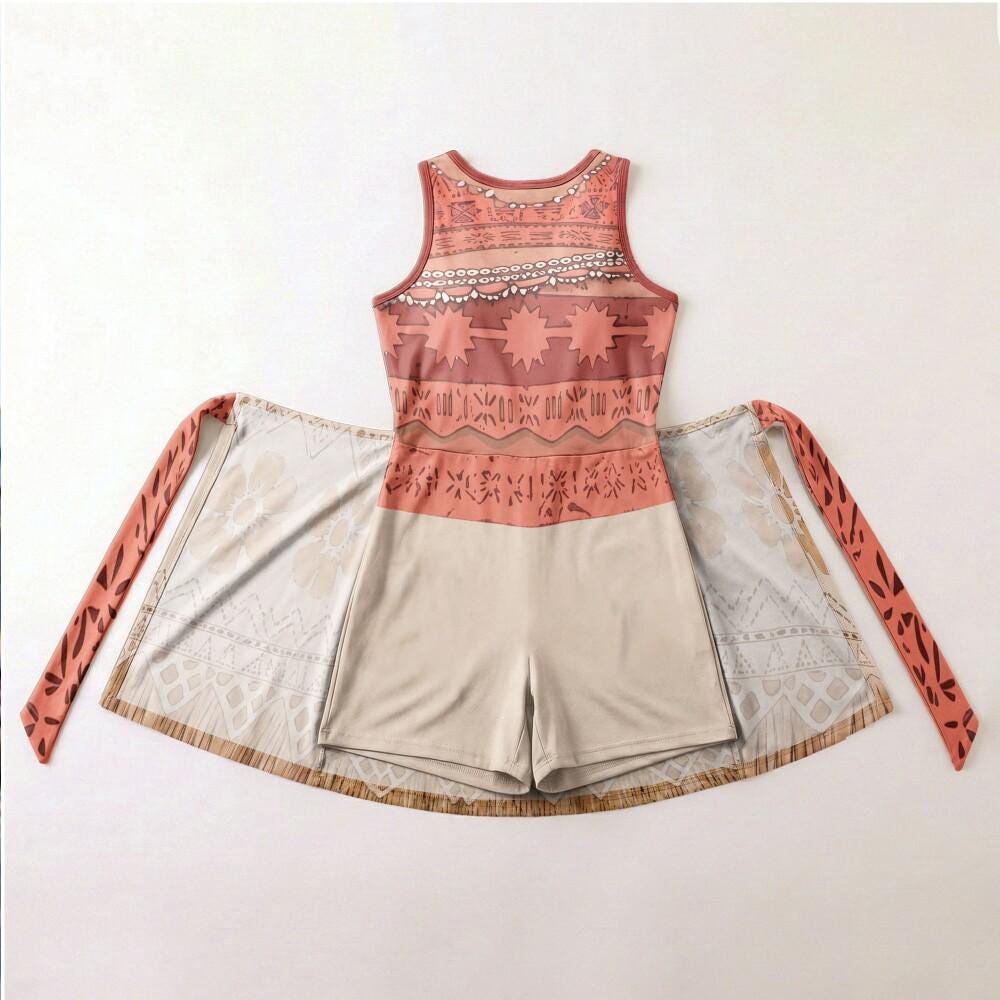 Majestic Princess Moana Cosplay Tennis Dress, Disney Princess Costume Skirt, Halloween Party Outfit, Women Sporty Athletic Dress