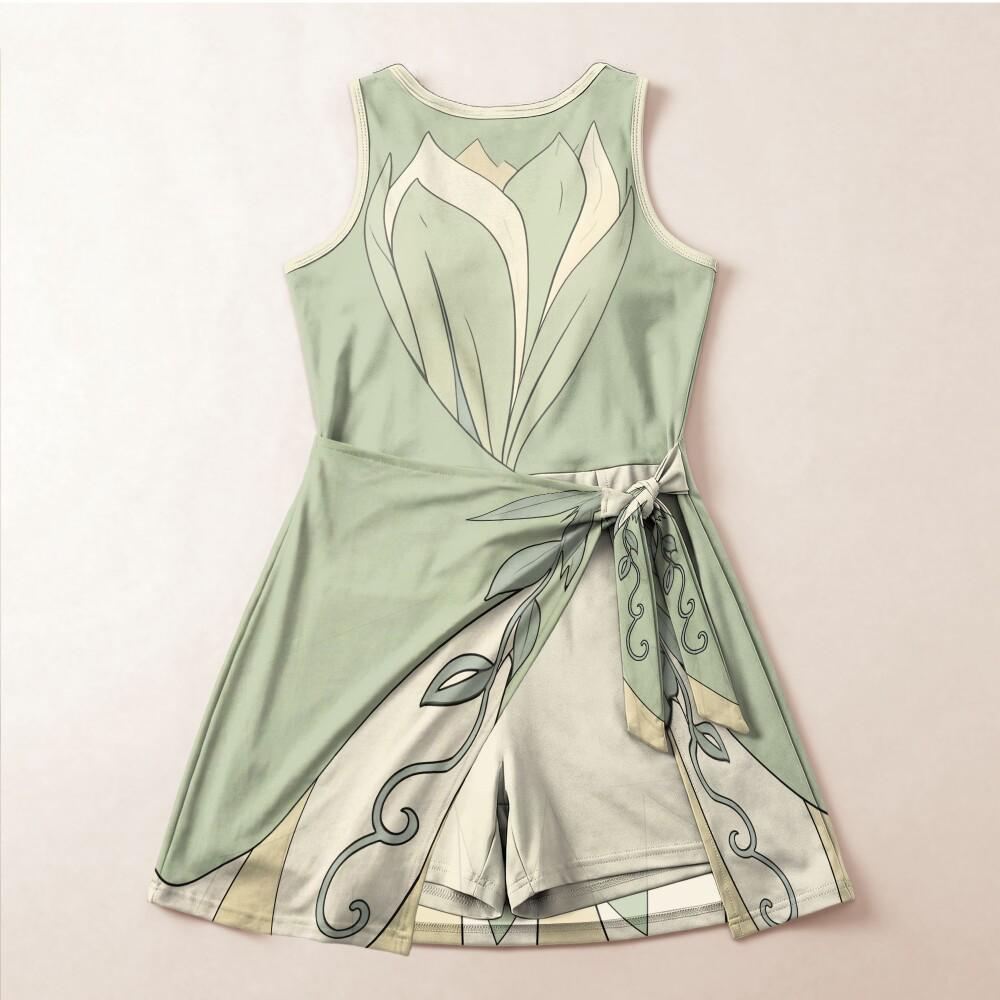 Iconic Princess Tiana Cosplay Tennis Dress, Princess And The Frog Costume Skirt, Disney Halloween Party Outfit, Women Dress