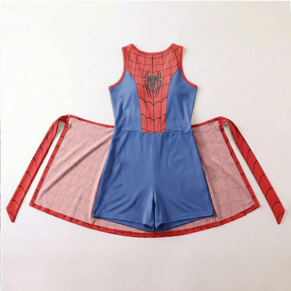 Valiant Spiderman Cosplay Tennis Dress, Superhero Costume Skirt, Disney Halloween Trick Or Treat Party Outfit, Athletic Dress 2026
