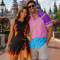 Ember Lumen Inspired Wrap Skort Dress, Wade Ripple 3D Matching Hawaiian Shirt, Elemental Halloween Costume, Disney Couple Vacation Gift