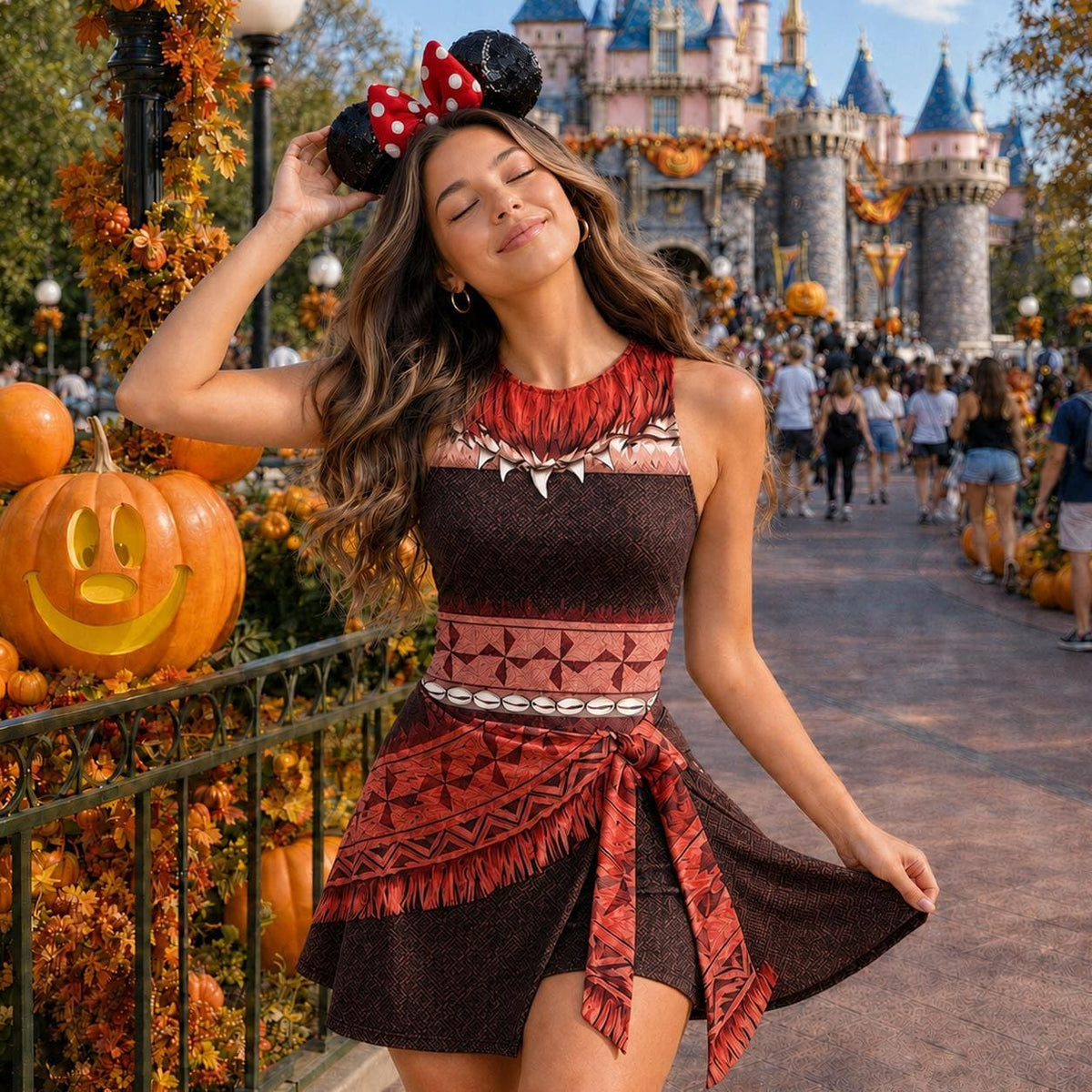 Moana Matangi Wrap Skort Dress, Matangi Cosplay Costume Skort, Matangi Halloween Dress Skirt, Matangi Skirt, DN Trip Skirt, WDW Outfits