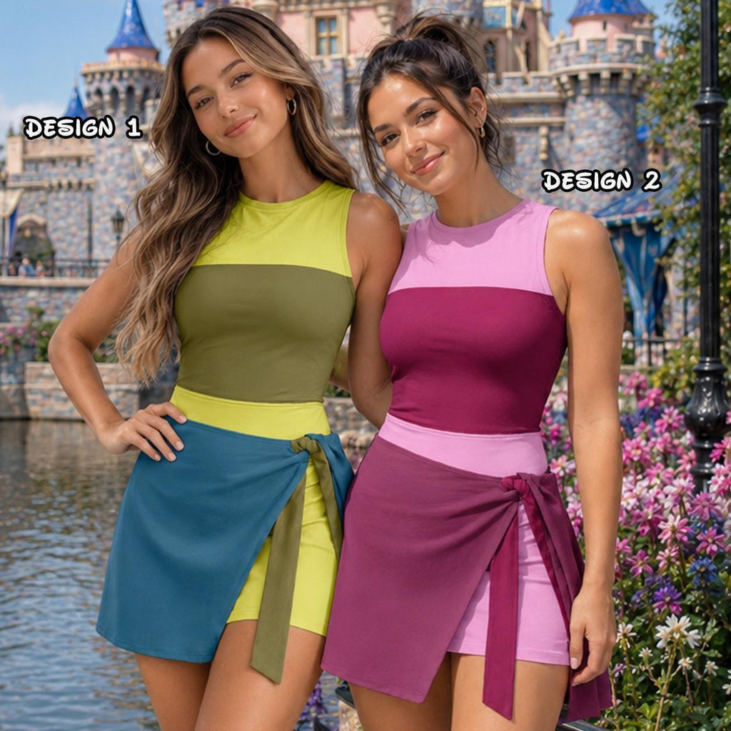 Drizella Anastasia Halloween Wrap Skort Dress, Cinderella's Stepsisters Costume Halloween Dress, Wdw Halloween All Over Printed Outfit