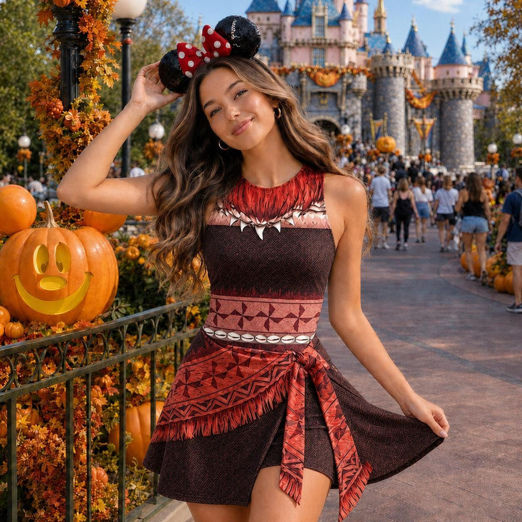 Moana Matangi Wrap Skort Dress, Matangi Cosplay Costume Skort, Matangi Halloween Dress Skirt, Matangi Skirt, DN Trip Skirt, WDW Outfits