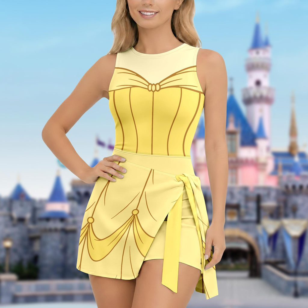 Belle Princess Wrap Skort Dress, Beauty And The Beast Halloween Costume, DN Trip Outfit, Belle Princess Dress, Magic Kingdom Outfits