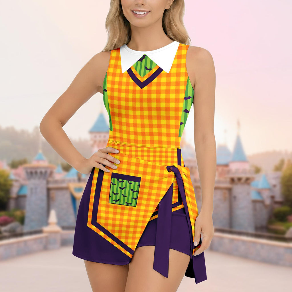 Mickey's Not So Scary Halloween Cast Member Inspired Dress, WDW Halloween Event Costume Wrap Skort Dress, Mickey Minnie Cosplay Women Dress