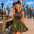 Te Fiti Moana Disney Cosplay Tennis Dress, Polynesian Princess Costume Wrap Skort Dress,Theme Park Vacation Outfit,Halloween Girl Dress