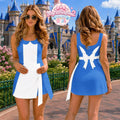 Wonderland Girl Jumpsuit Skirt Costume, Apron Dress Cosplay Dress for Women, Disneyland Vacation Dress, Magic Adventure Skort Outfit
