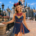 Marvel Movie Captain Marvel Carol Danvers Cosplay Costume Dress, Captain America Outfit, Superhero Wrap Skort Dress, Movie Gift For Her