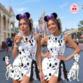 Halloween 101 Dalmatians Dog Costume Wrap Skirt Dress, Bounding 101 Dalmatians Dress, Dalmatian 101 Costume For Women, Black White Halloween