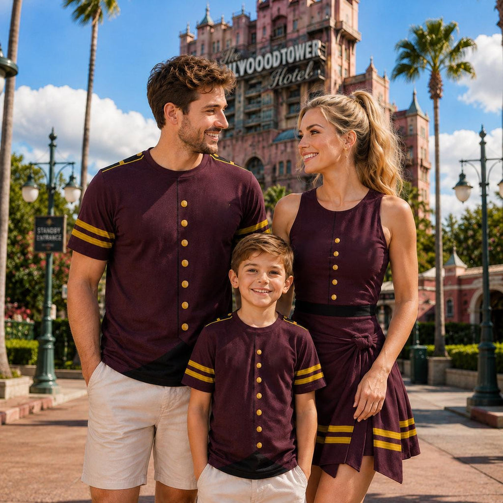Halloween Bellhop Matching Shirt, Bellhop Costume Dress, Hotel Staff Movie Cosplay Costume Outfit, Bellhop Halloween Wrap Skort Dress