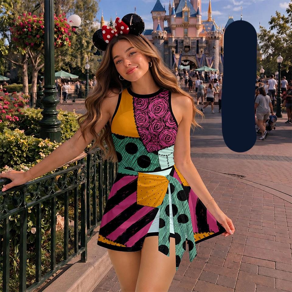Inspired The Nightmare before Christmas Tennis Dress, Disney Jack Skellington Sally Athletic Skort Disneyland Pleated Skirt Magic Kingdom