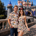 Spooky Mickey Friends Matching Couple Outfit, Halloween Polo Shirt and Wrap Skort Dress, Theme Park Vacation Clothes, Unique Gift