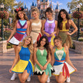 Inspired Disney Princess Ver2 Tennis Dress, Disney Mulan Ariel Belle Aurora Jasmine Rapunzel Tiana Athletic Skort Disneyland Pleated Skirt