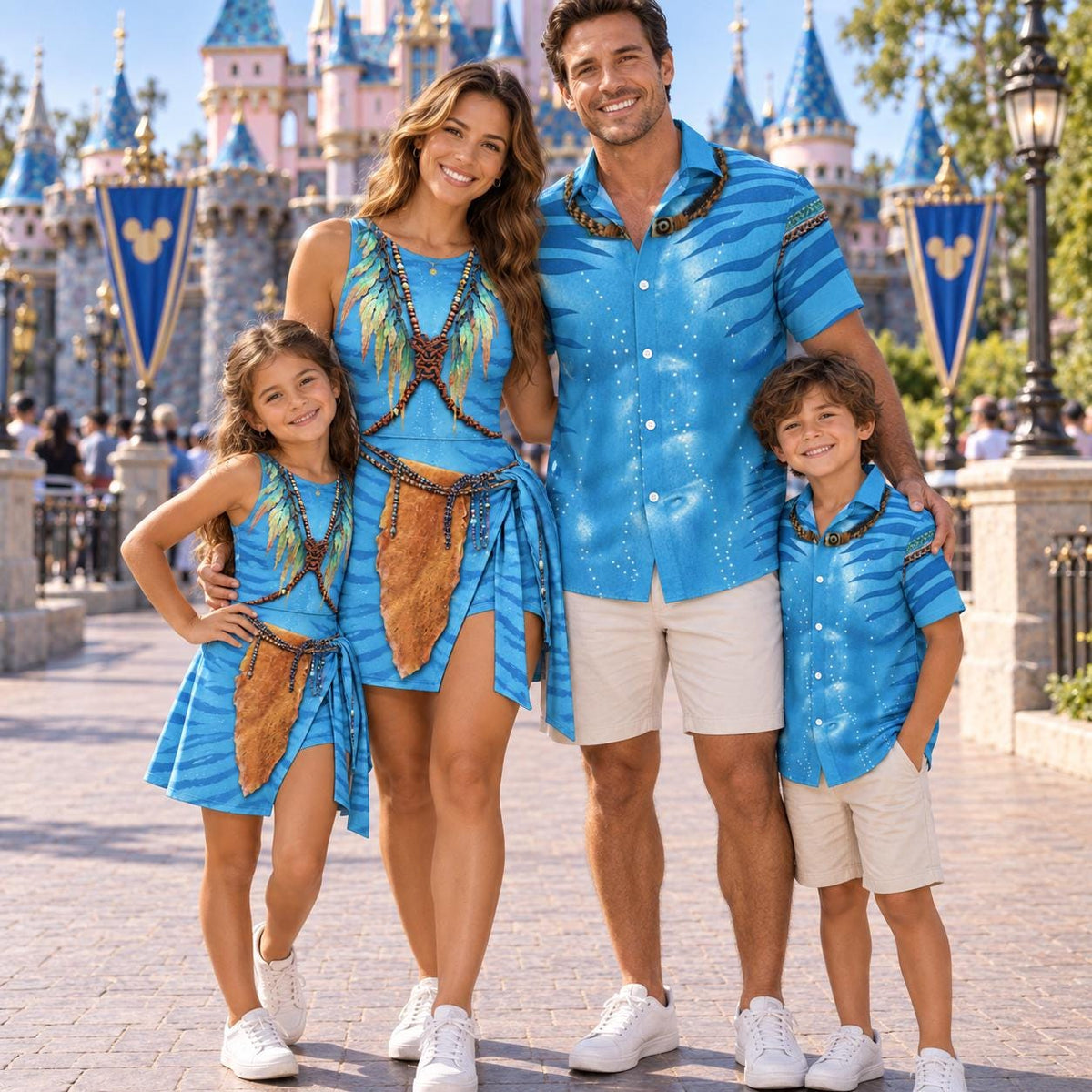 Avatar Inspired Family Outfit, Na'vi Inspired Costume, Matching Family, Theme Park Outfit, Halloween Family Shirt, Movie Cosplay Dress