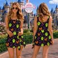 Halloween Mickey Minnie Pumpkins Jumpsuit Skirt, Spooky Mouse Costume Jumpsuit Skirt,Disneyland Halloween Costume Wear Jumpsuit Skirt Outfit