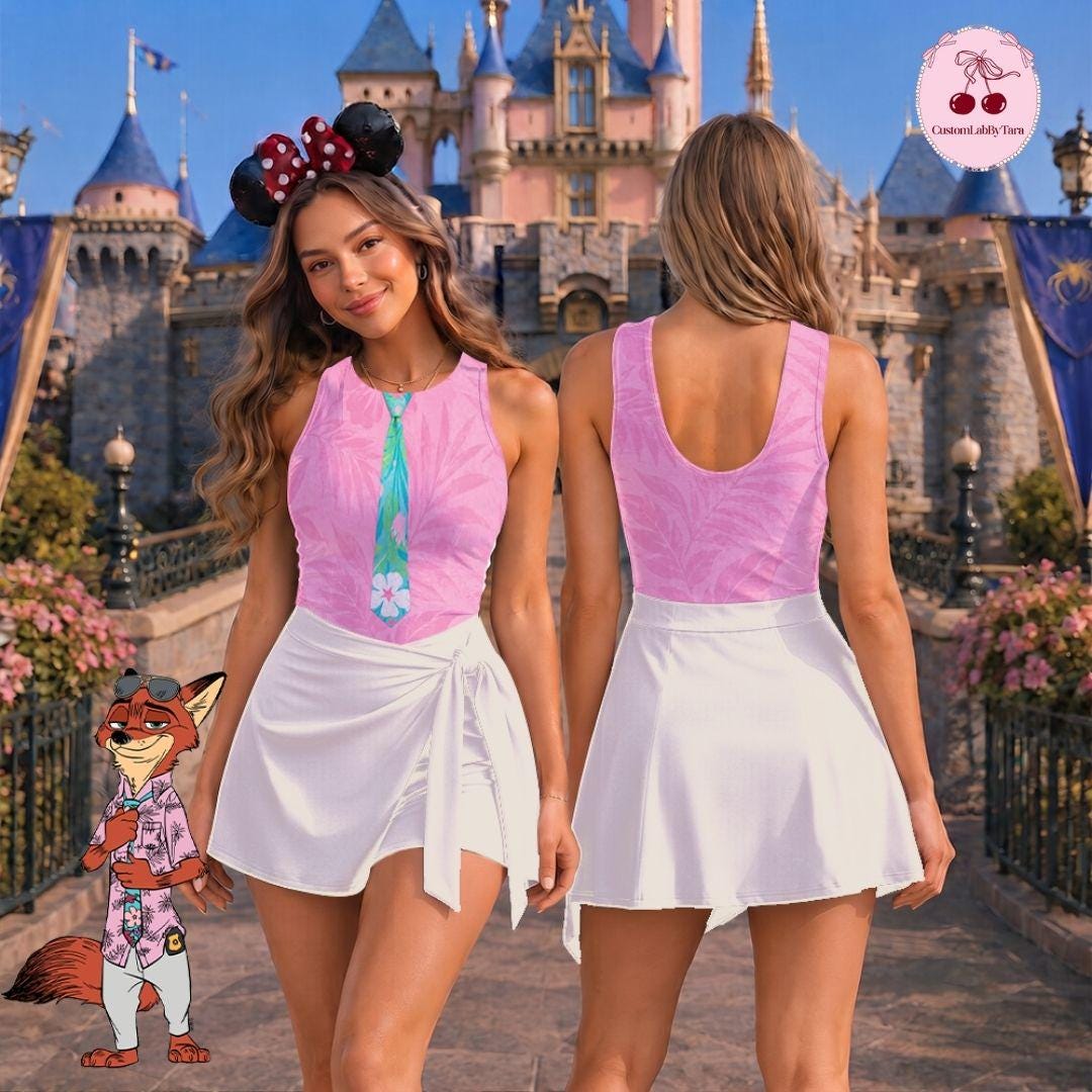 Zootopia Nick Wilde Judy Hopps 3D Costume Outfit, Zootopia Costume Wrap Skort Dress Costume, Nick Judy WDW Vacation Costume Outfit