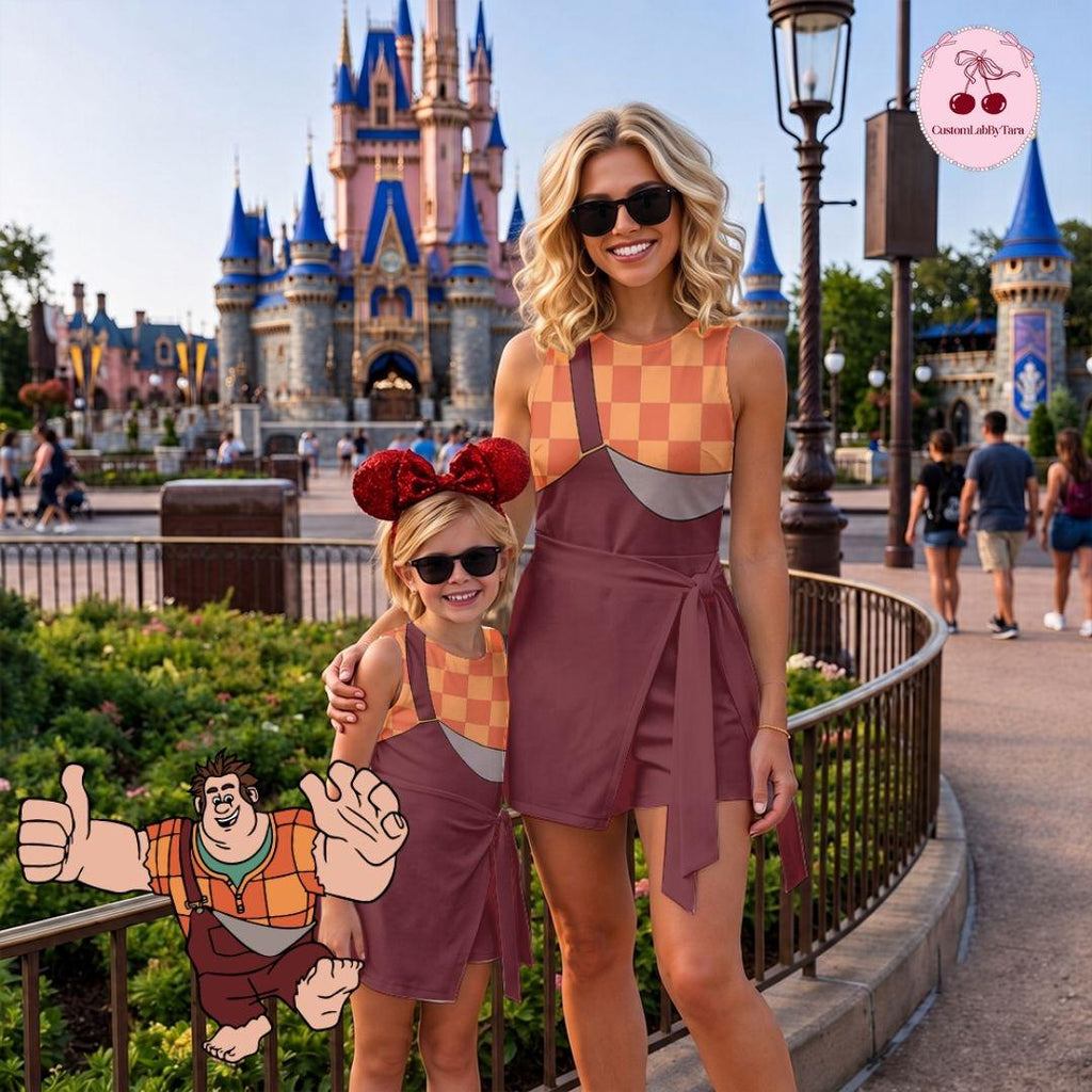 Wreck It Ralph Inspired Tennis Dress, Disney Bounding Outfit, Arcade Hero Halloween Cosplay Costume , Women's Theme Park Vacation Outfit