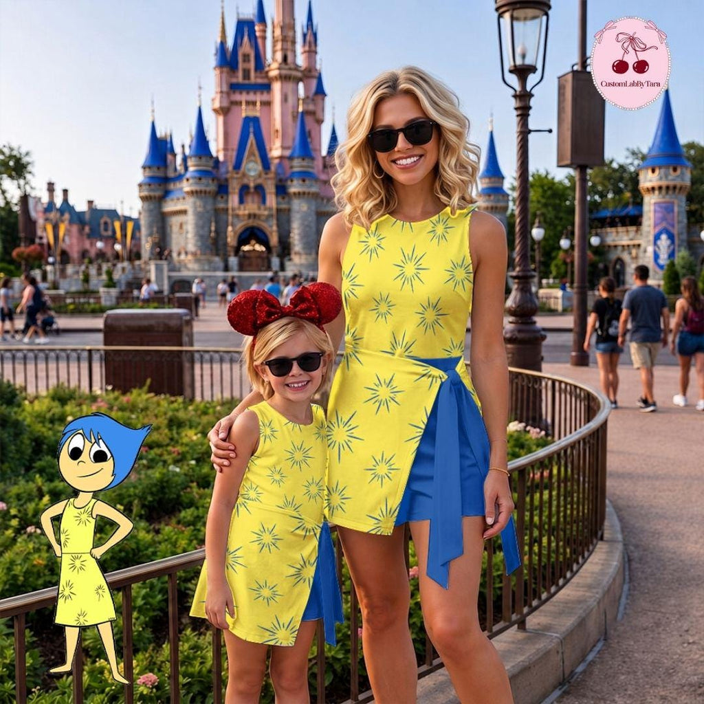 Halloween Cosplay Inside Out Tennis Dress Skirt, Inside Out Fear Sadness Anger Joy Disgust Anxiety Group Outfits, Halloween Costume Skirt