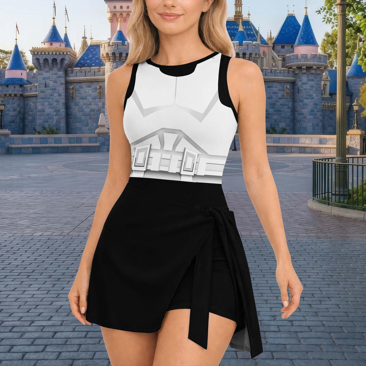 Star Wars Stormtrooper Matching Dress, Stormtrooper Cosplay Outfit, Disney World Galaxy Edge Vacation Dress, Star Wars Bound Skort