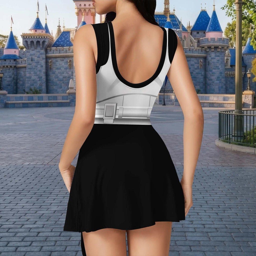 Star Wars Stormtrooper Matching Dress, Stormtrooper Cosplay Outfit, Disney World Galaxy Edge Vacation Dress, Star Wars Bound Skort