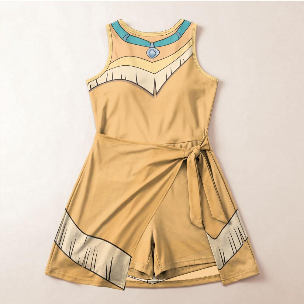 Elegant Princess Pocahontas Cosplay Tennis Dress, Disney Costume Skirt, Mickey Not So Scary Halloween Party Outfit, Athletic Dress