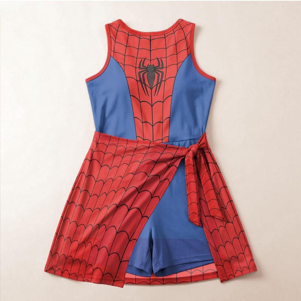Valiant Spiderman Cosplay Tennis Dress, Superhero Costume Skirt, Disney Halloween Trick Or Treat Party Outfit, Athletic Dress 2026