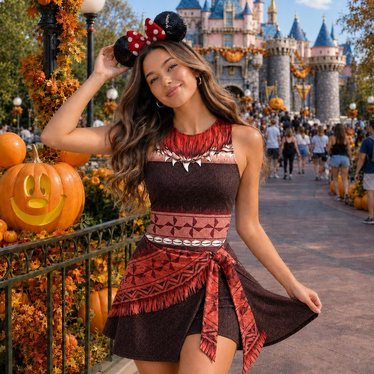 Moana Matangi Wrap Skort Dress, Matangi Cosplay Costume Skort, Matangi Halloween Dress Skirt, Matangi Skirt, DN Trip Skirt, WDW Outfits