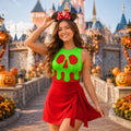 Poison Apple Snow White Halloween Costume Wrap Skort Dress, Evil Queen Poison Apple Cosplay Skirt, WDW Poison Apple Halloween Outfits