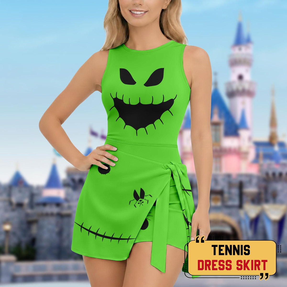 Oogie Boogie Wrap Skort Dress, Oogie Boogie Halloween Cosplay Outfit, Mickey Not So Scary Party Skirt, Oogie Boogie Bash Dress Skirt