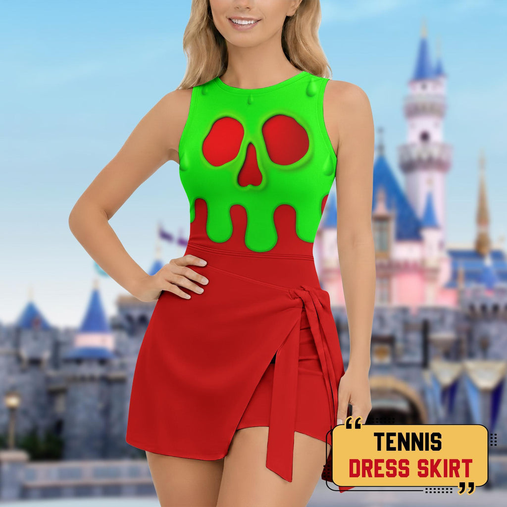 Poison Apple Snow White Halloween Costume Wrap Skort Dress, Evil Queen Poison Apple Cosplay Skirt, WDW Poison Apple Halloween Outfits