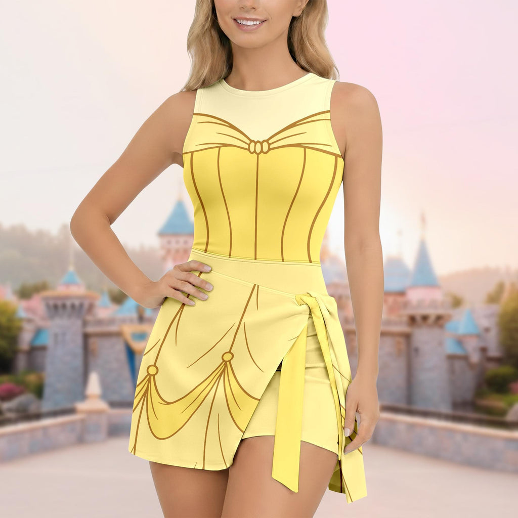 Belle Princess Wrap Skort Dress, Beauty And The Beast Halloween Costume, DN Trip Outfit, Belle Princess Dress, Magic Kingdom Outfits
