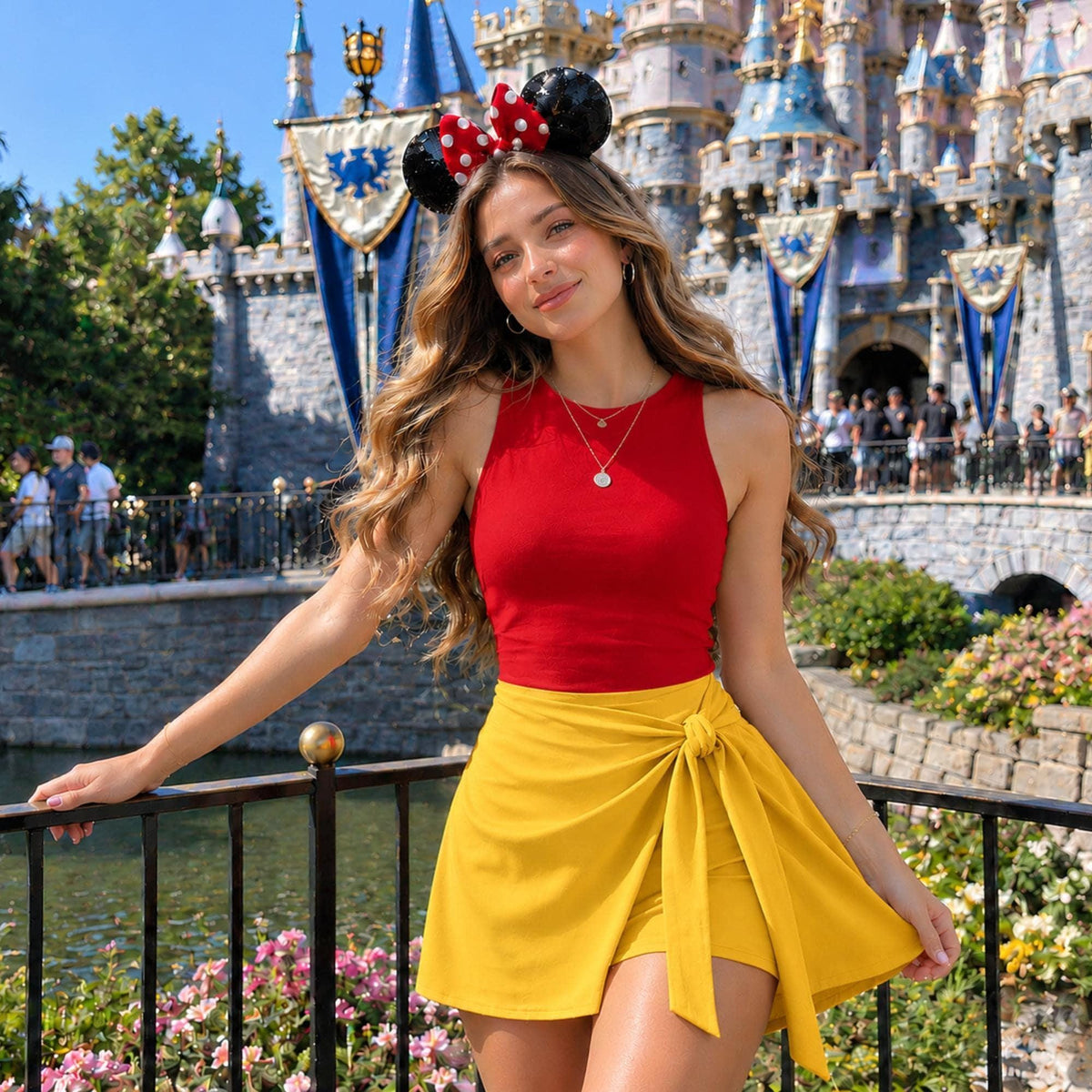 Halloween Winnie The Pooh Costume Wrap Skort Dress, Winnie The Pooh Outfit, Cosplay Pooh Dress, Girl Dress Summer Trip Outfit, WDW Trip