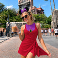 Lady Tremaine Wrap Skort Dress, Lady Tremaine Cinderella Villain Lady Tremaine Skort Dress, Lady Tremaine Costume Outfit, Cosplay Dress