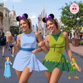 Peter Pan and Wendy Matching Couple Outfit, Neverland Halloween Cosplay Costume Wrap Skirt Dress, Theme Park Vacation Gift